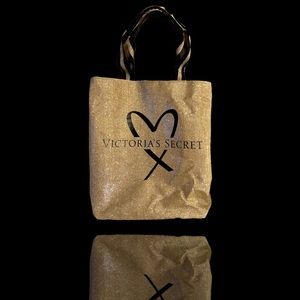 Victoria’s Secret Gold Glitzey Tote Bag